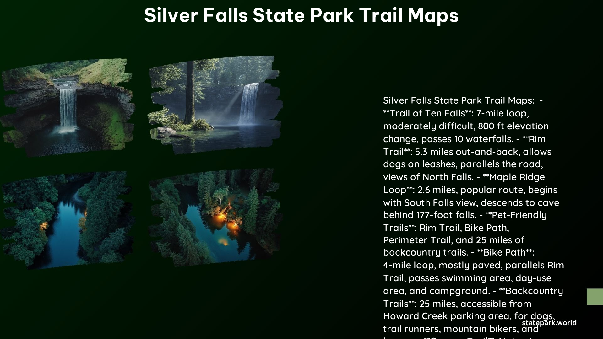 Silver Falls State Park Trail Maps