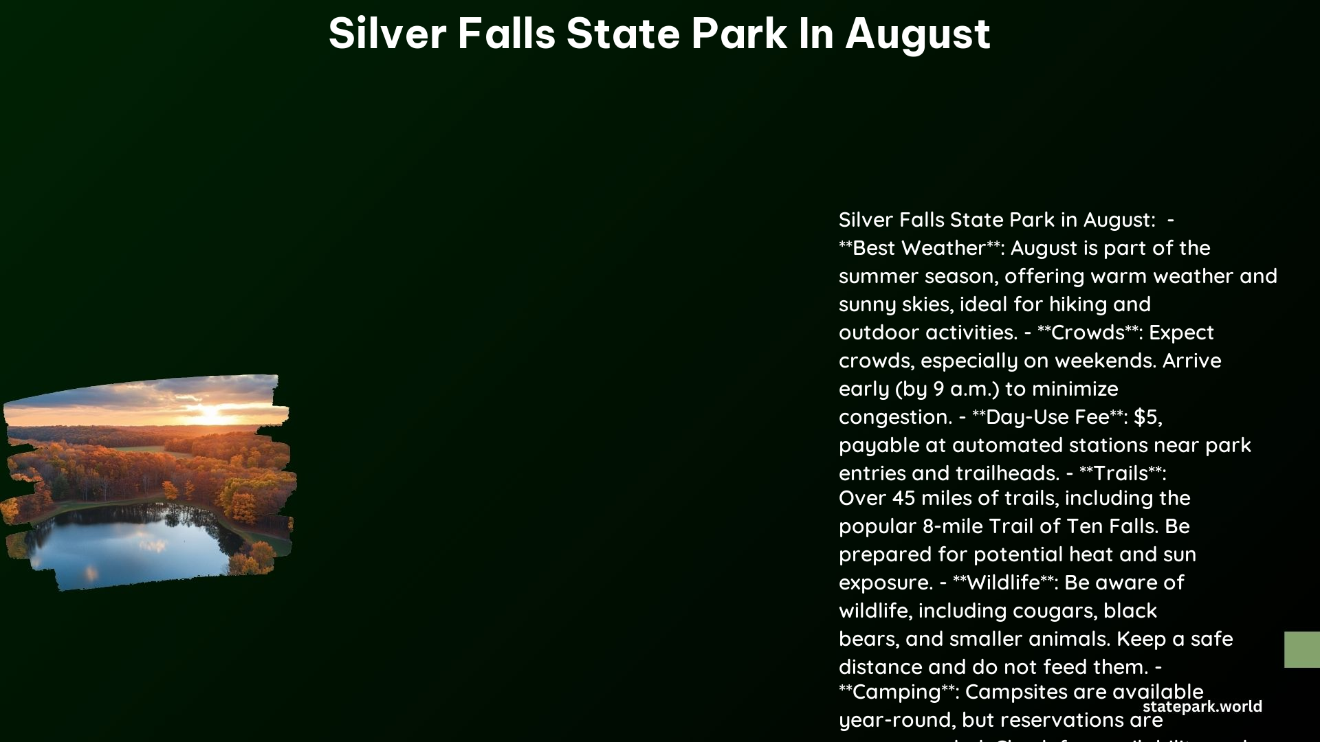 Silver Falls State Park in August 1