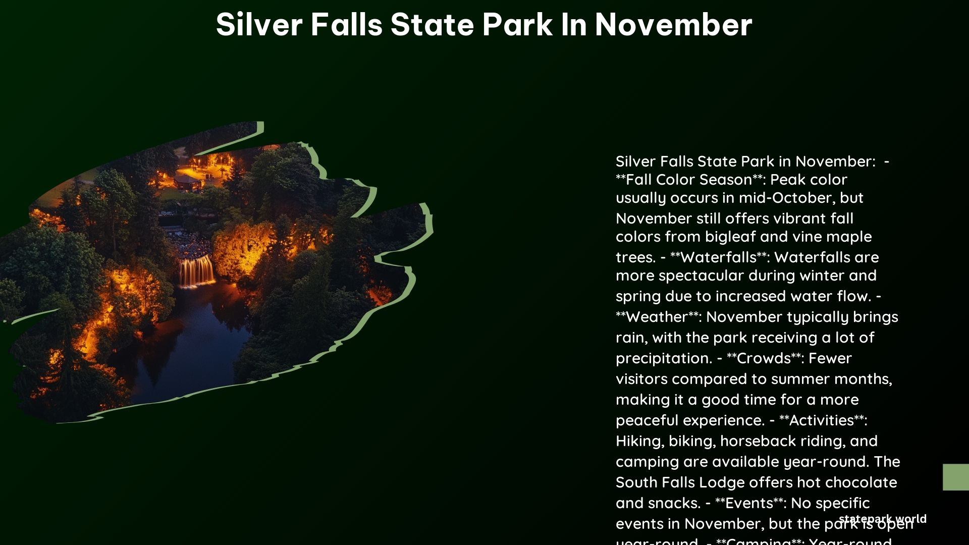 Silver Falls State Park in November