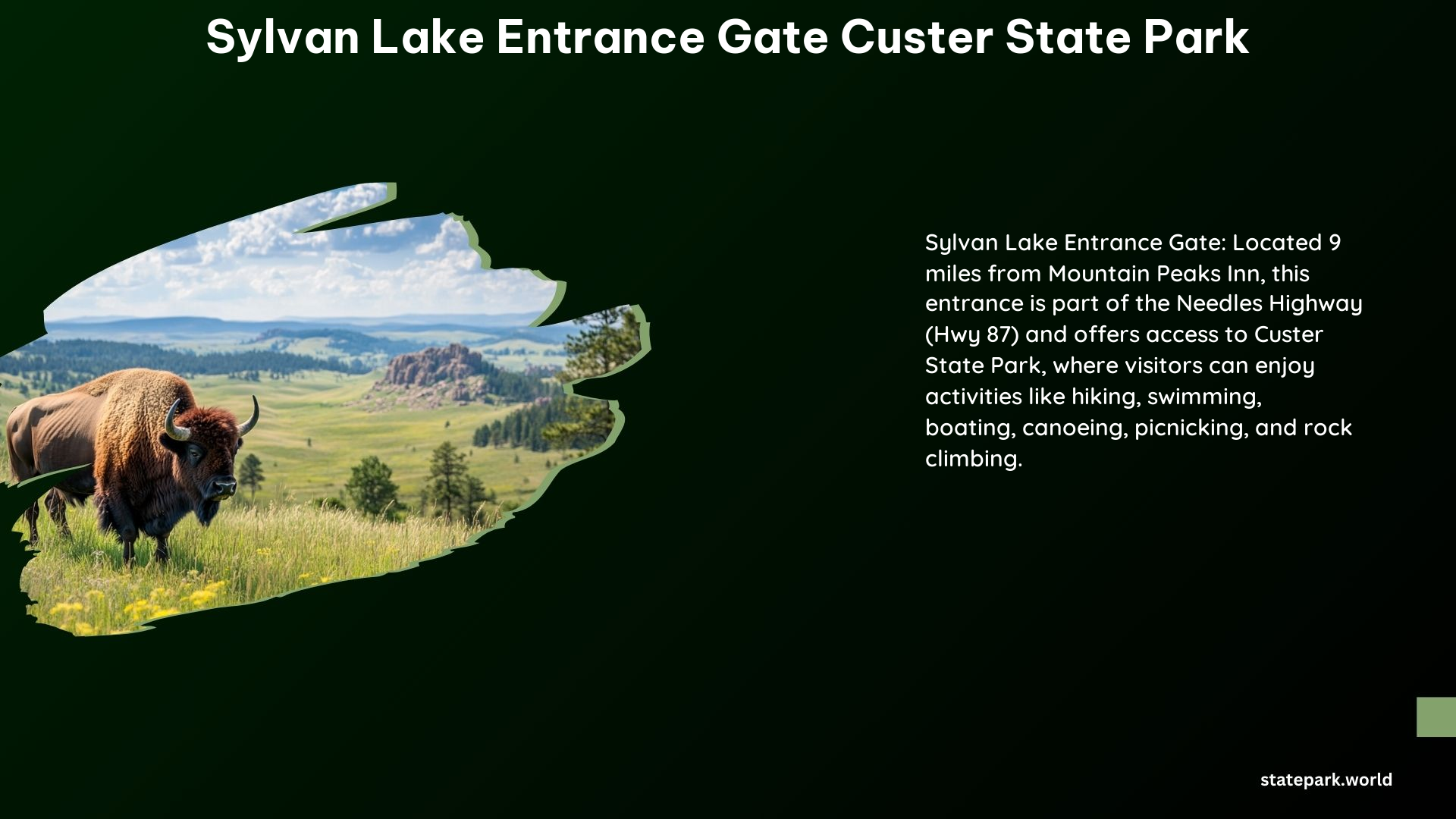 Sylvan Lake Entrance Gate Custer State Park