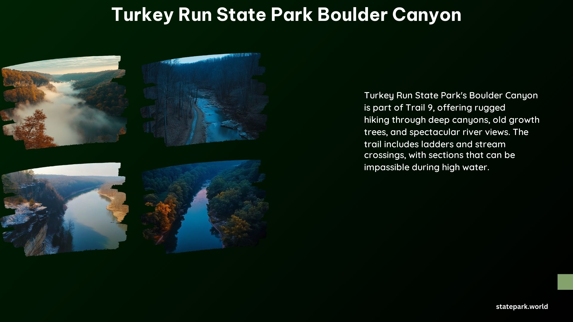 Turkey Run State Park Boulder Canyon