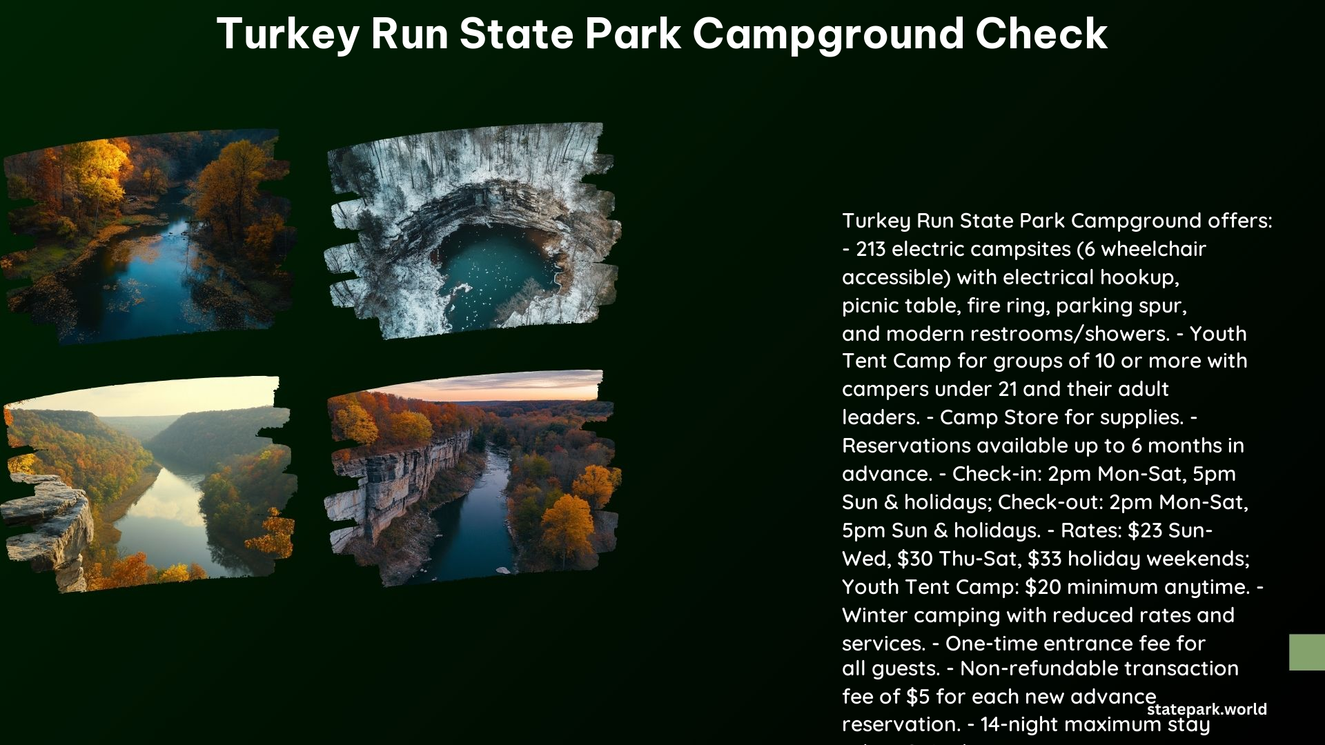 Turkey Run State Park Campground Check