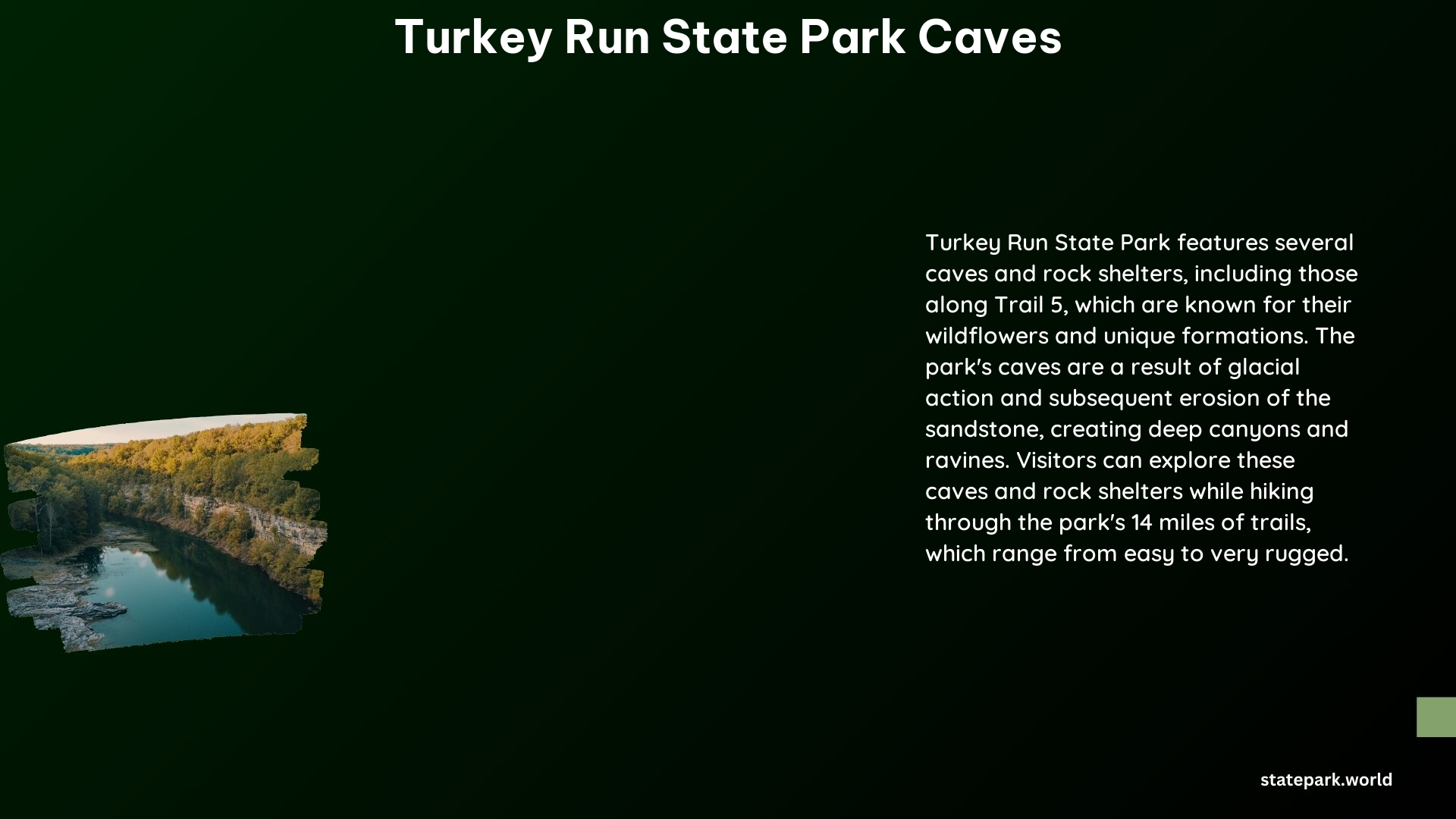 Turkey Run State Park Caves