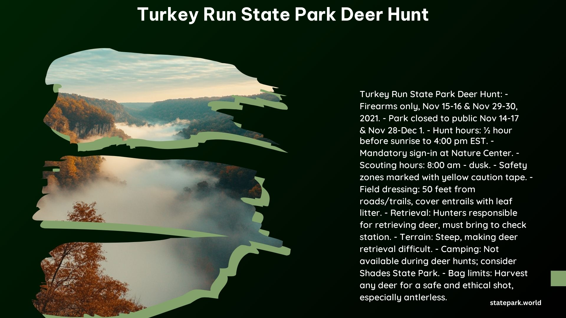 Turkey Run State Park Deer Hunt