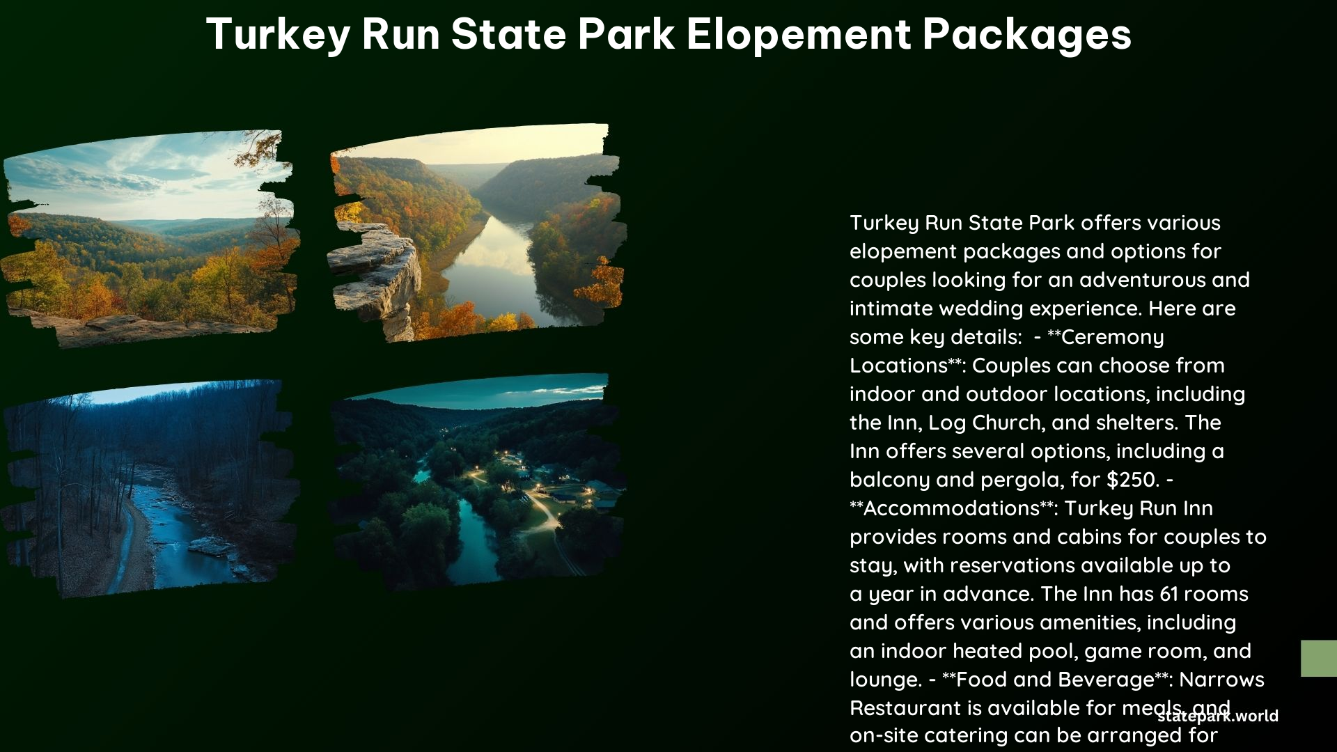 Turkey Run State Park Elopement Packages