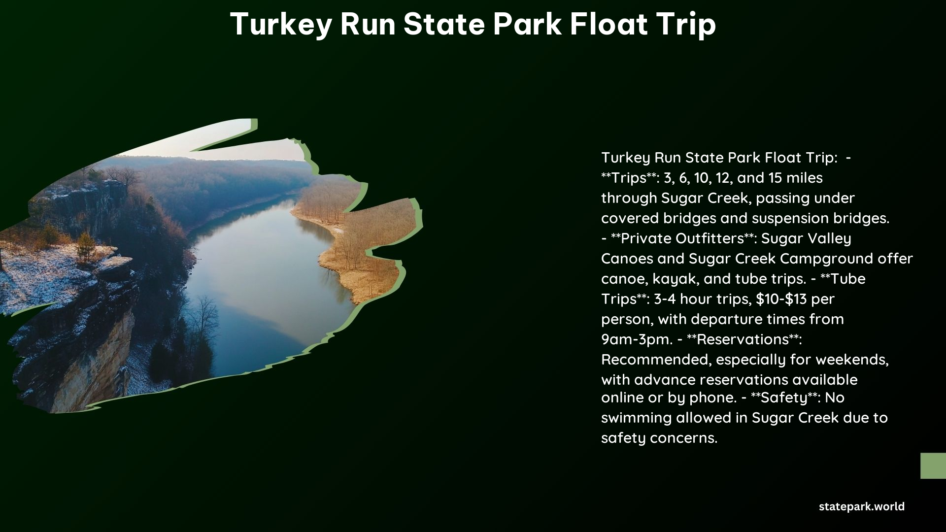 Turkey Run State Park Float Trip