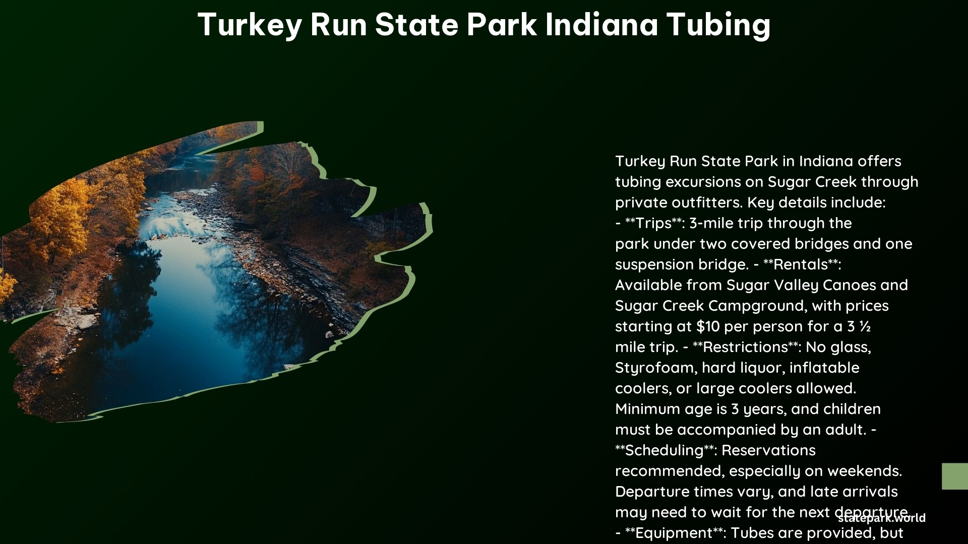 Turkey Run State Park Indiana Tubing