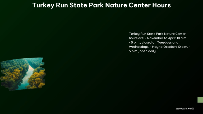 Turkey Run State Park Nature Center Hours