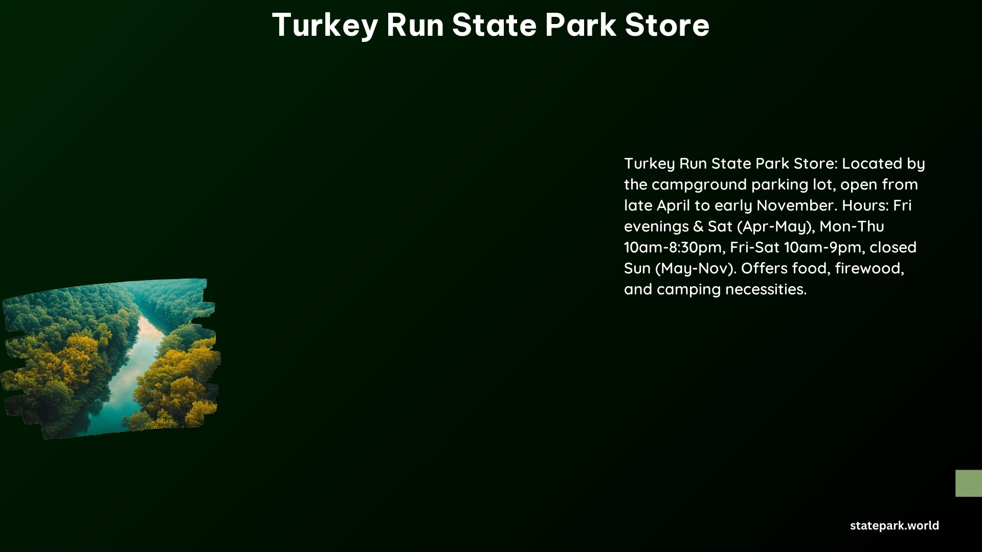 Turkey Run State Park Store