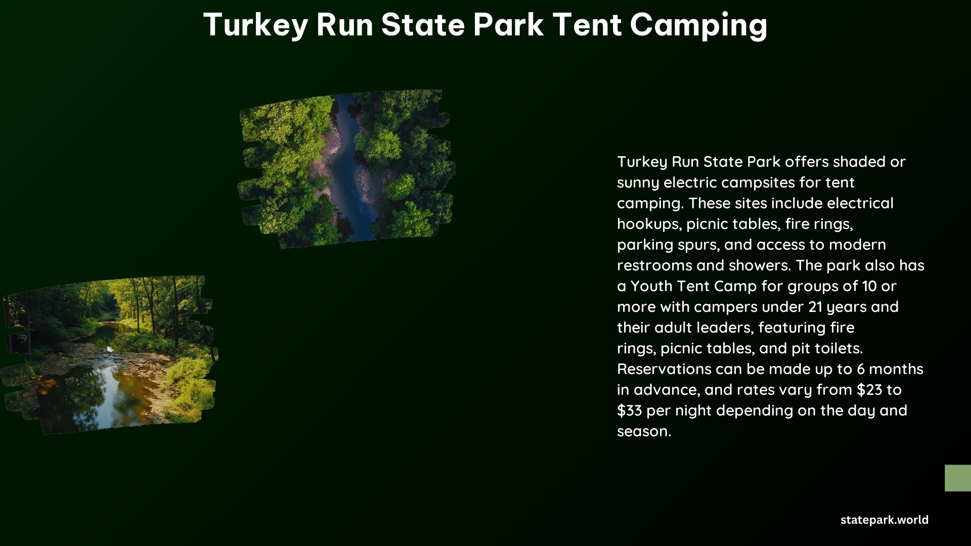 Turkey Run State Park Tent Camping