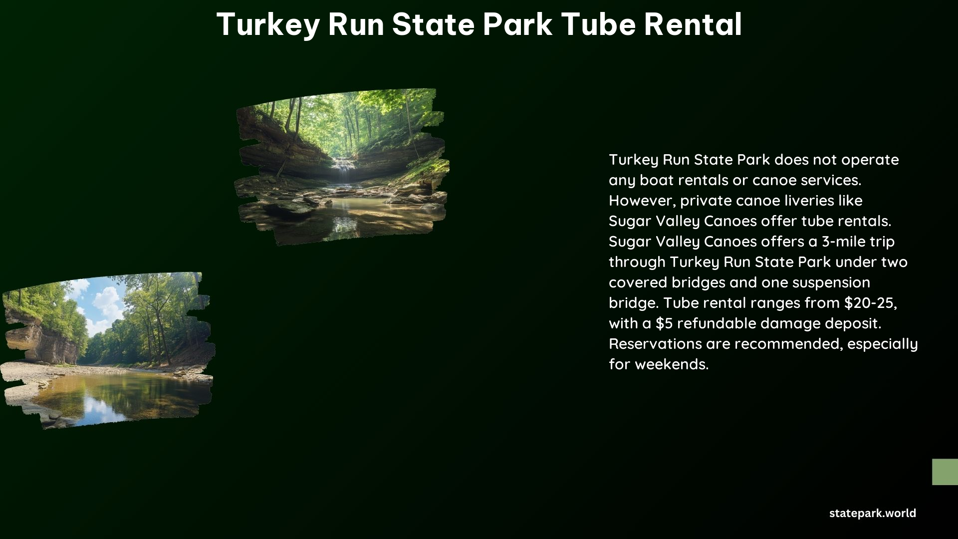 Turkey Run State Park Tube Rental