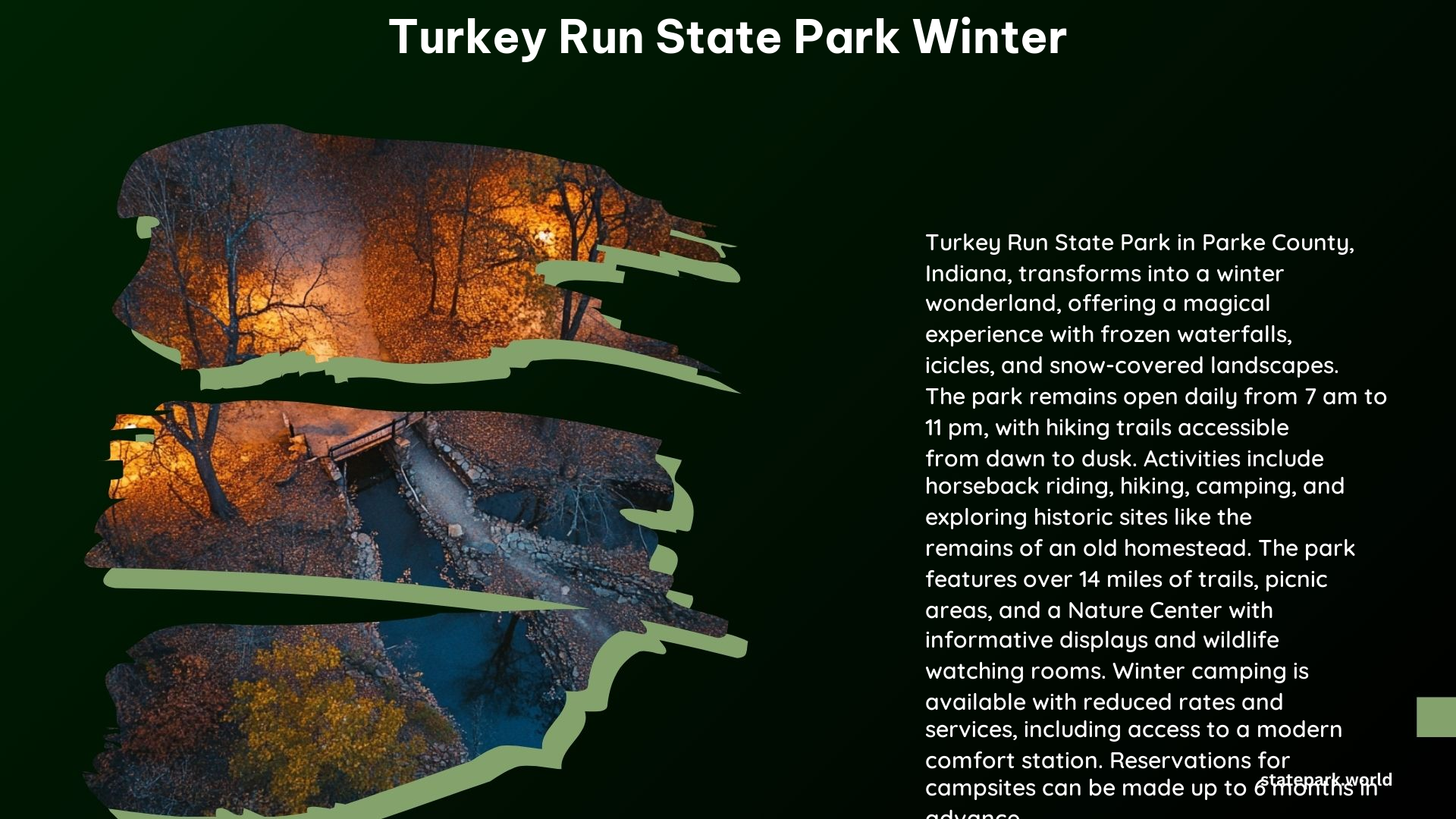 Turkey Run State Park Winter