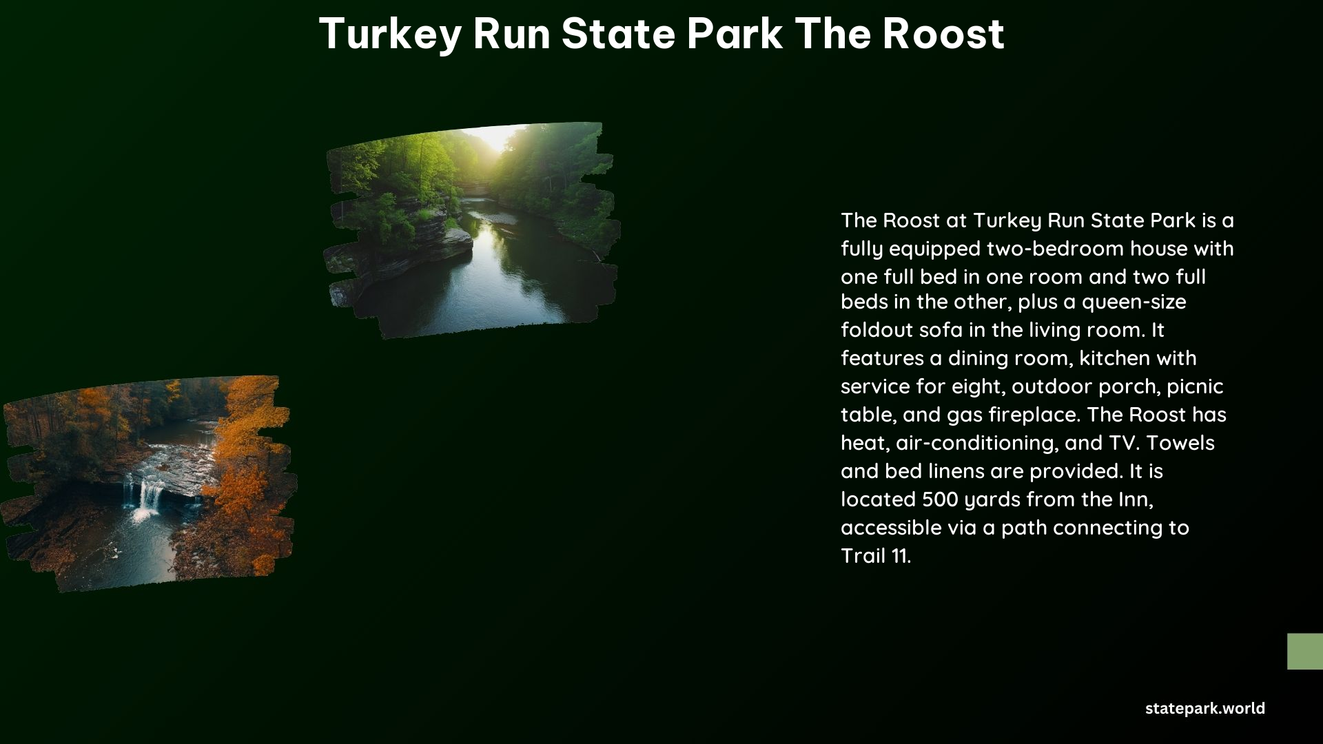 Turkey Run State Park the Roost