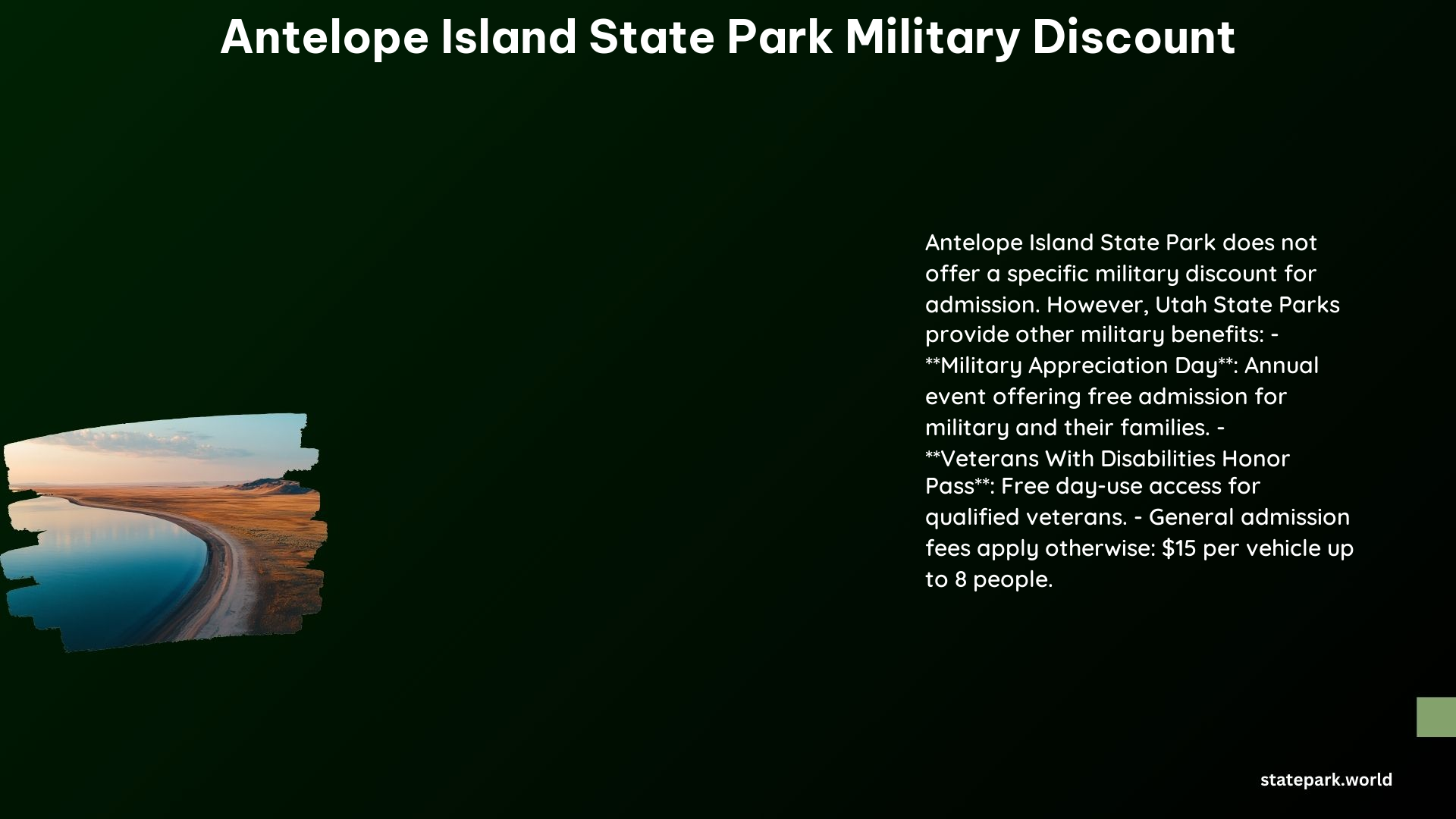 Antelope Island State Park Military Discount