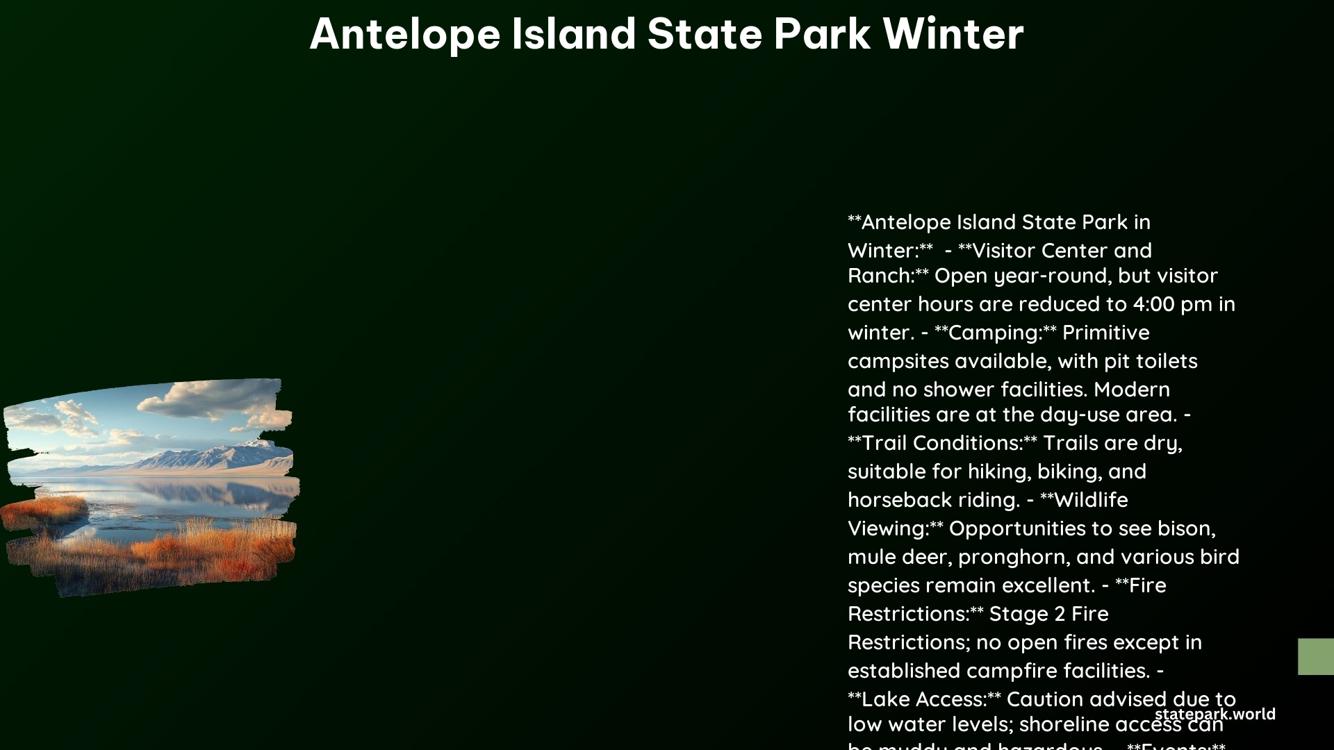 Antelope Island State Park Winter