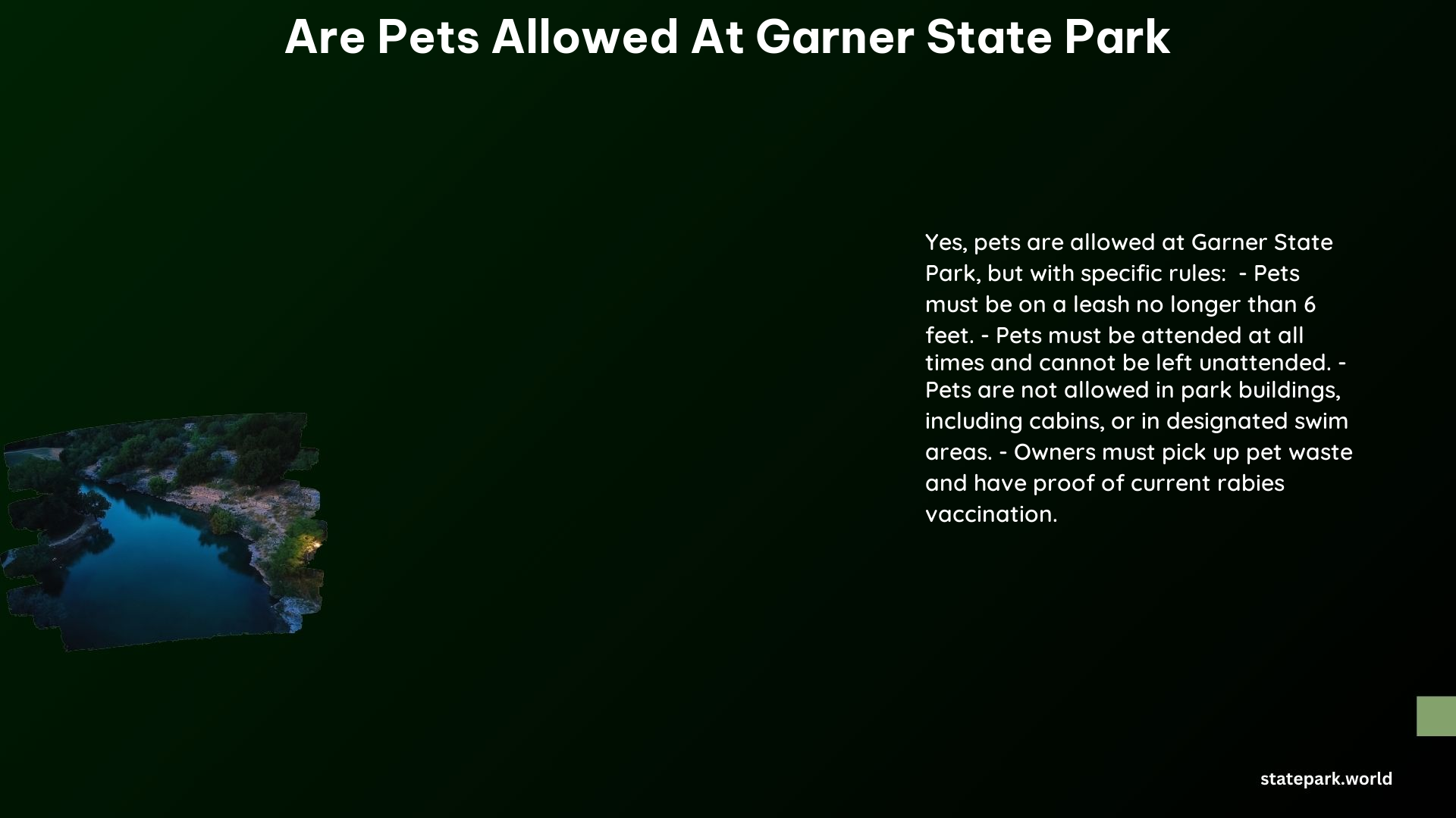 Are Pets Allowed at Garner State Park 1