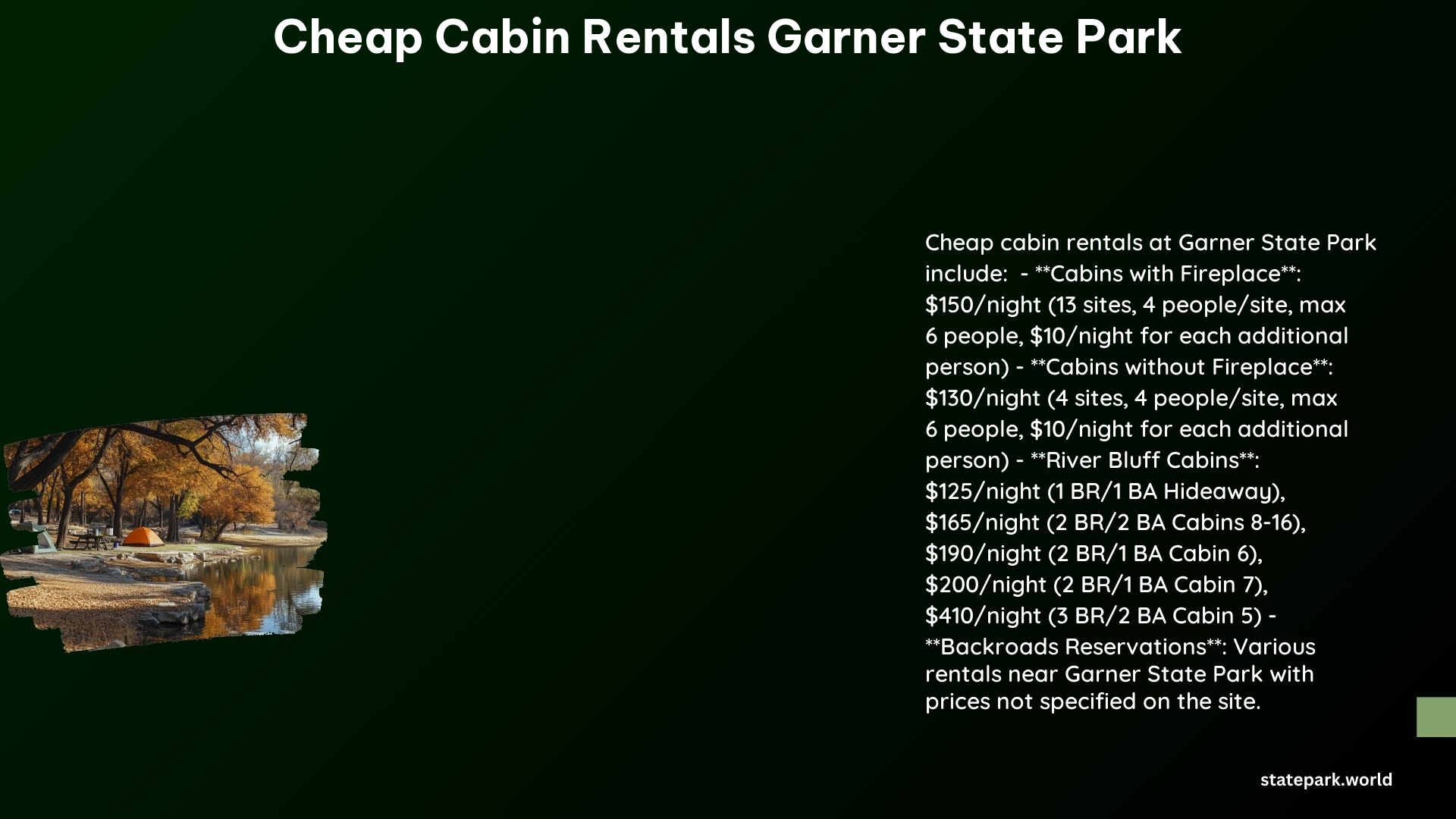 Cheap Cabin Rentals Garner State Park