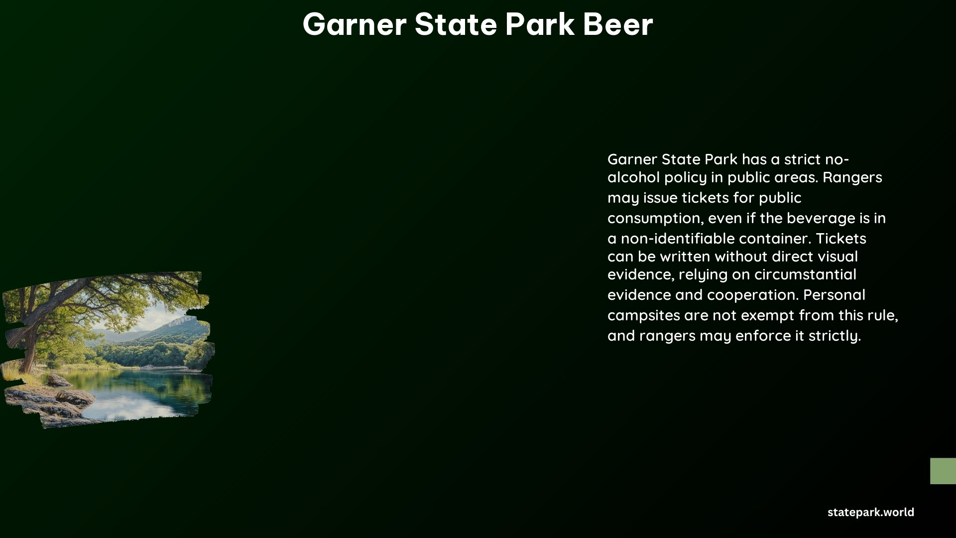 Garner State Park Beer