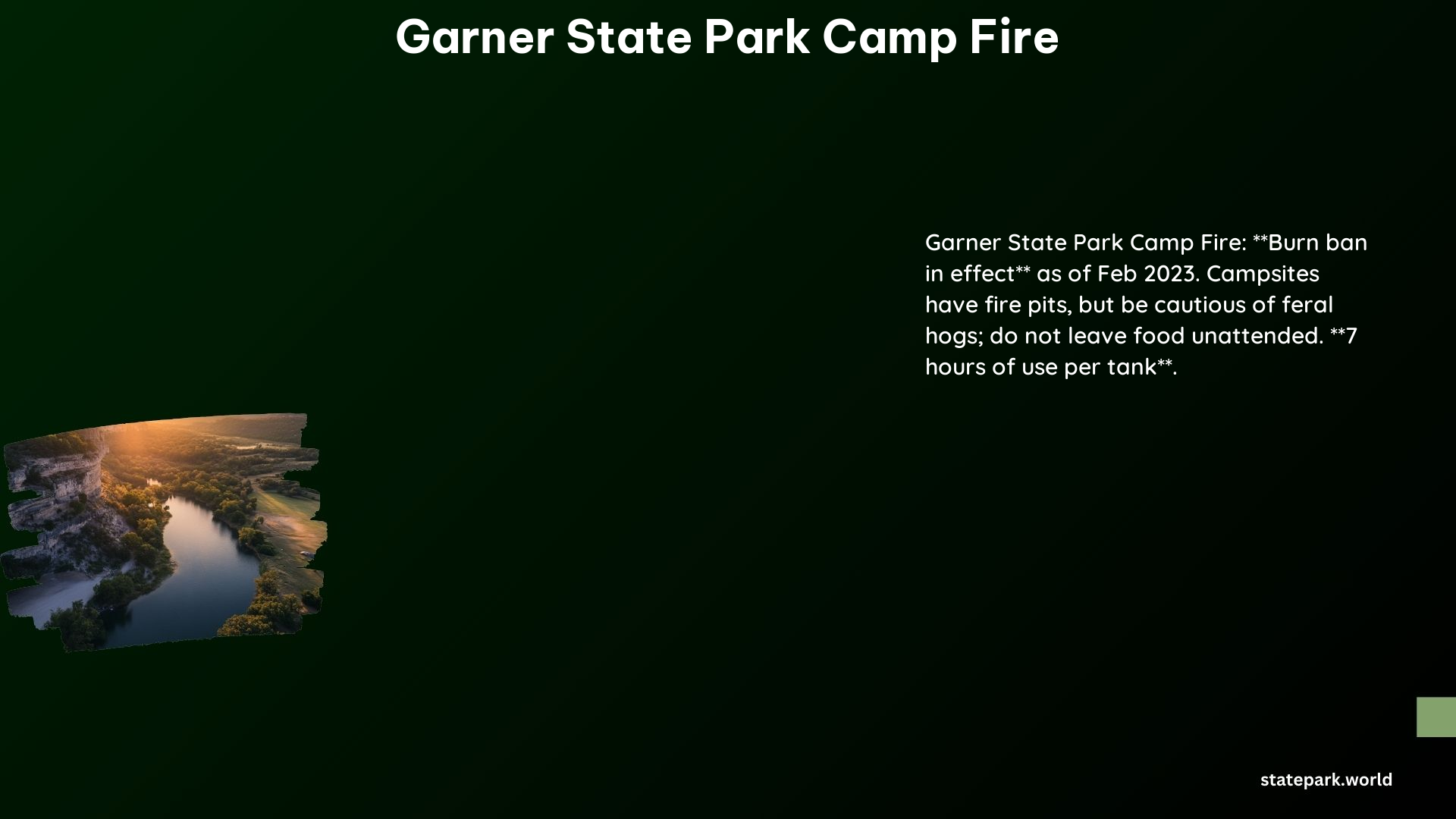 Garner State Park Camp Fire