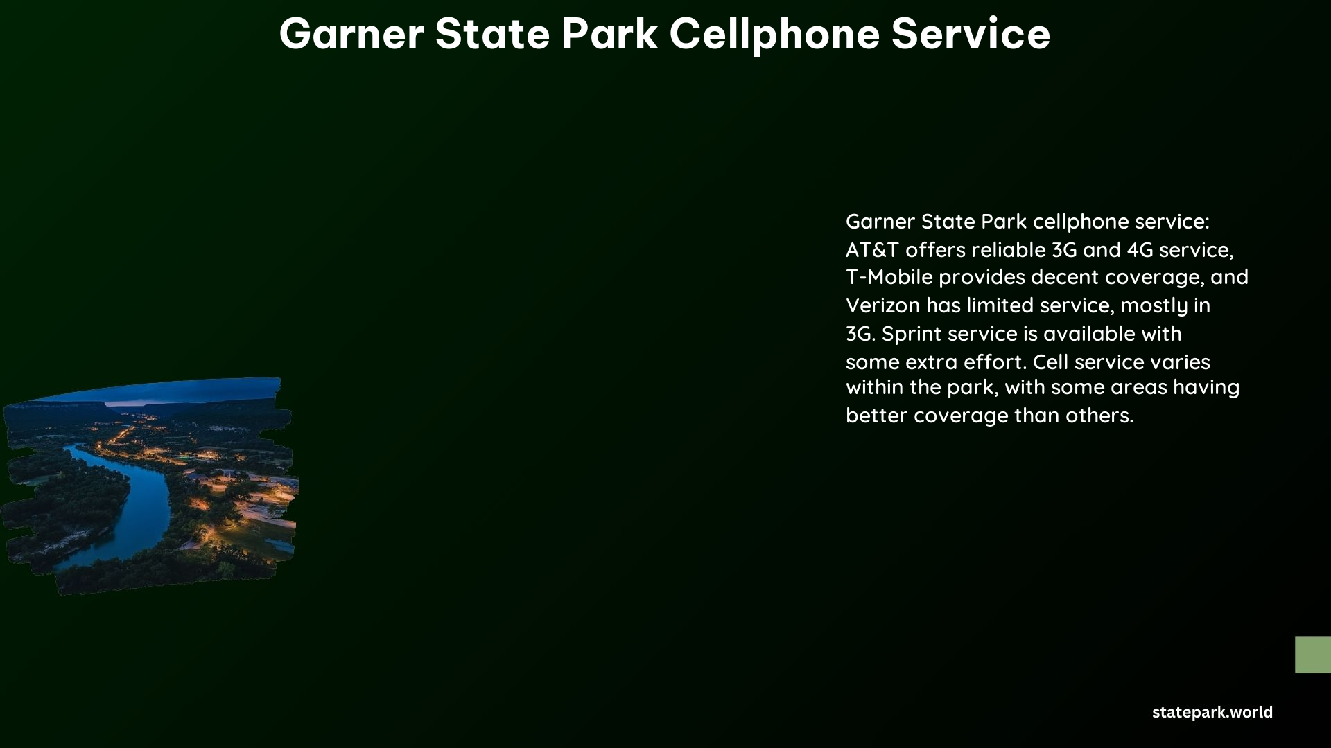 Garner State Park Cellphone Service