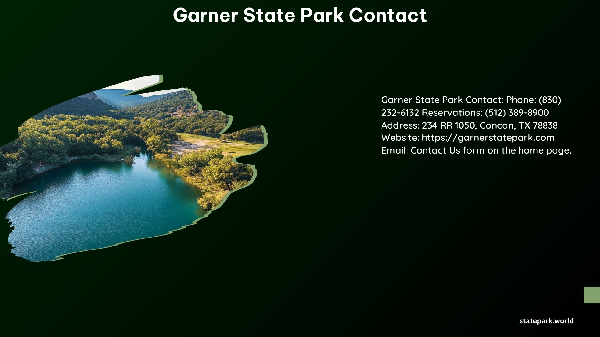 Garner State Park Contact