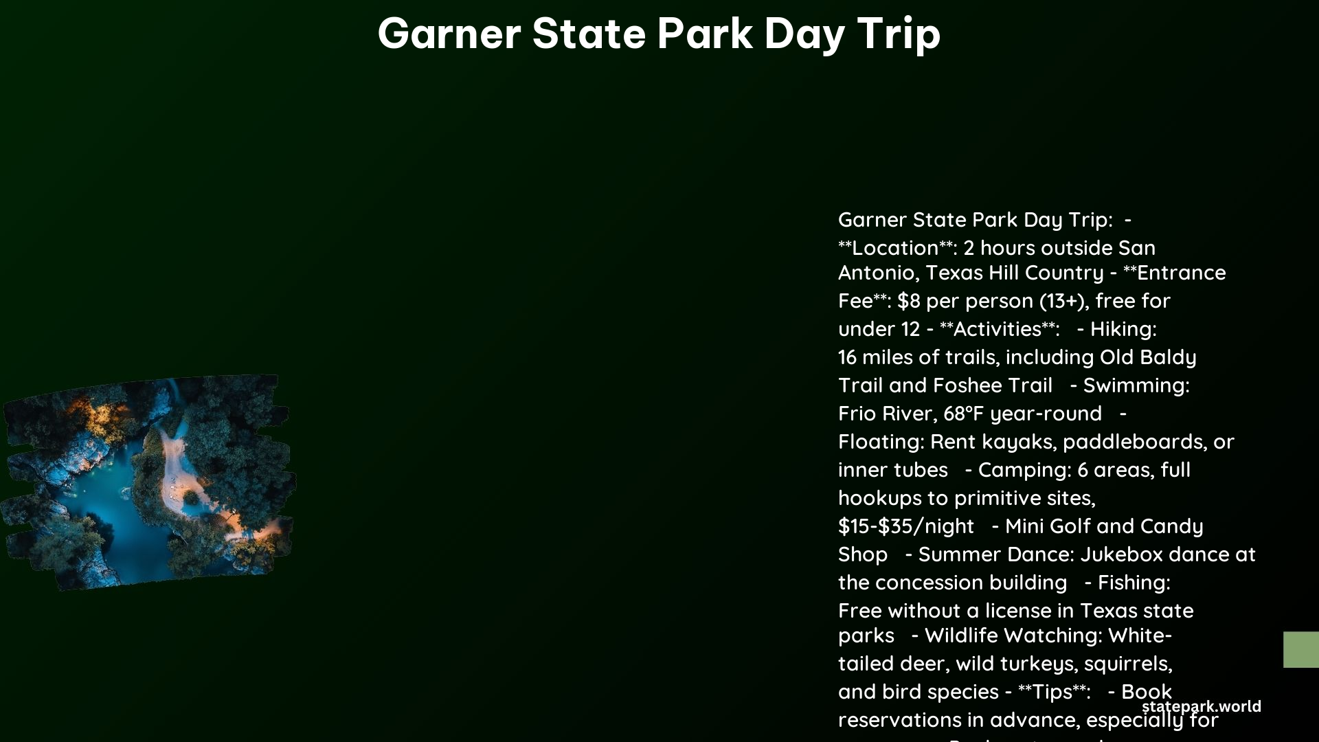 Garner State Park Day Trip