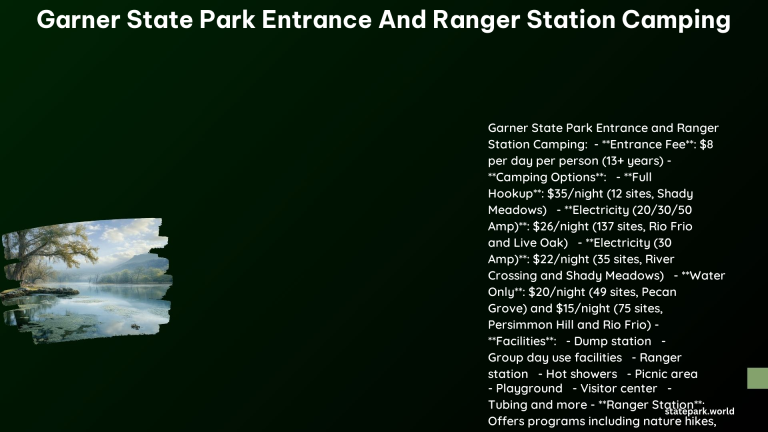 Garner State Park Entrance and Ranger Station Camping