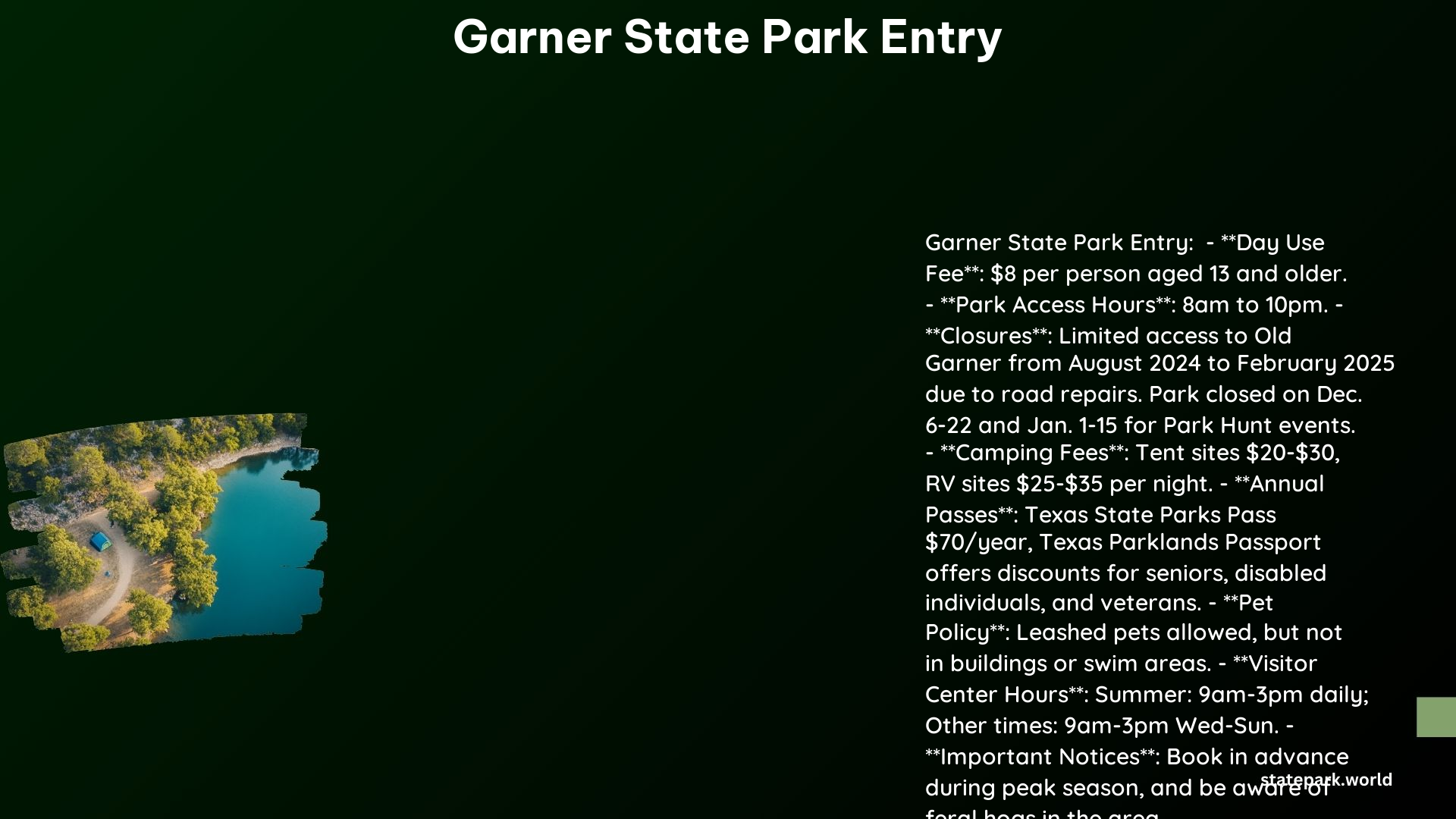 Garner State Park Entry