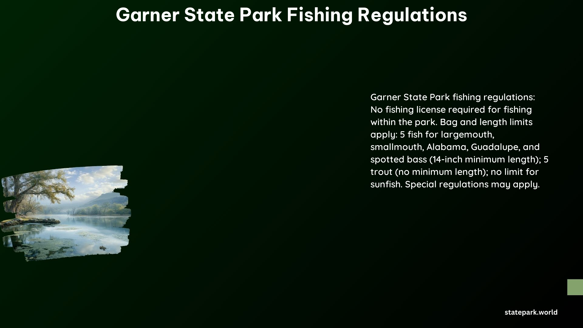 Garner State Park Fishing Regulations