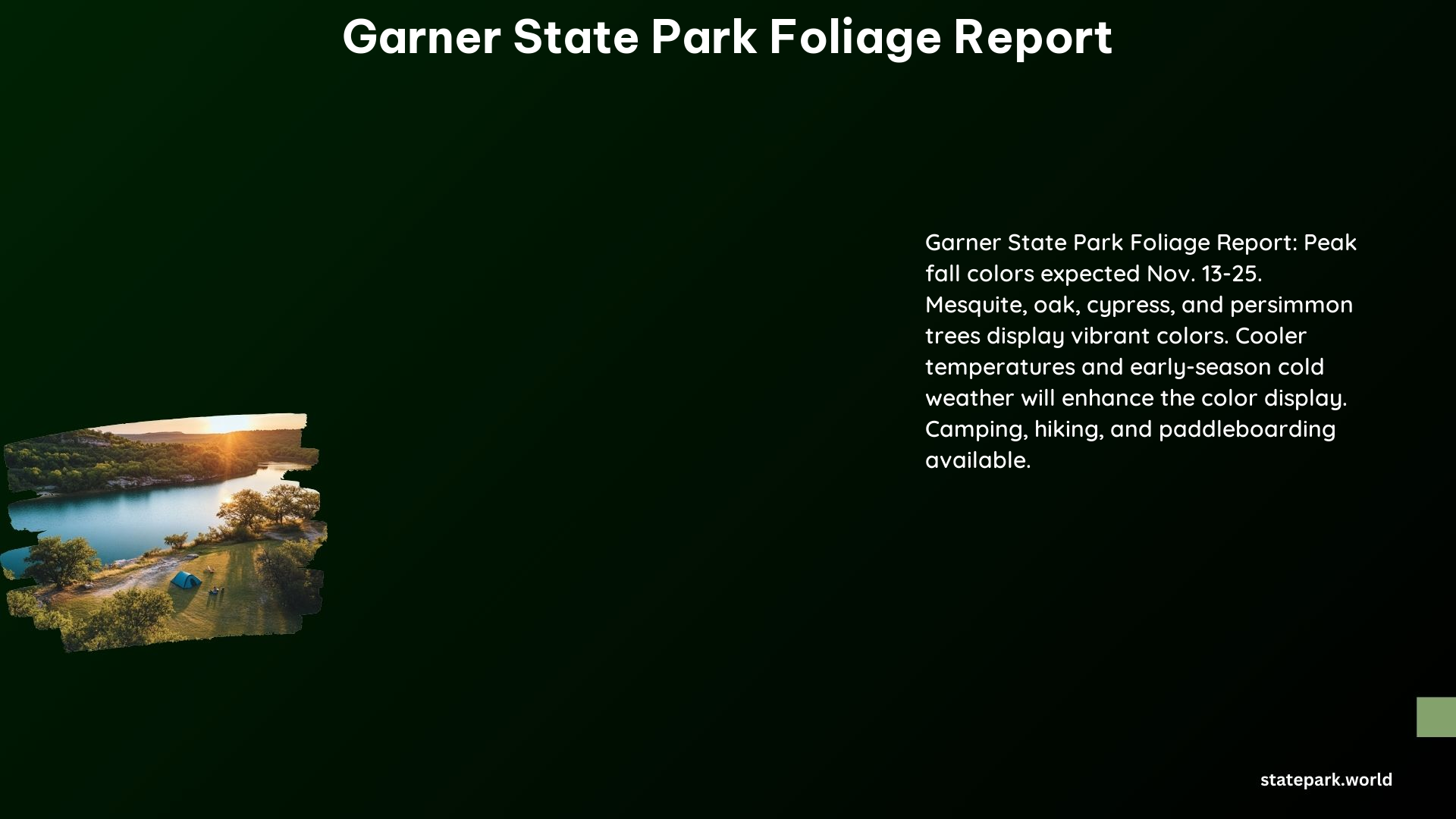 Garner State Park Foliage Report 1