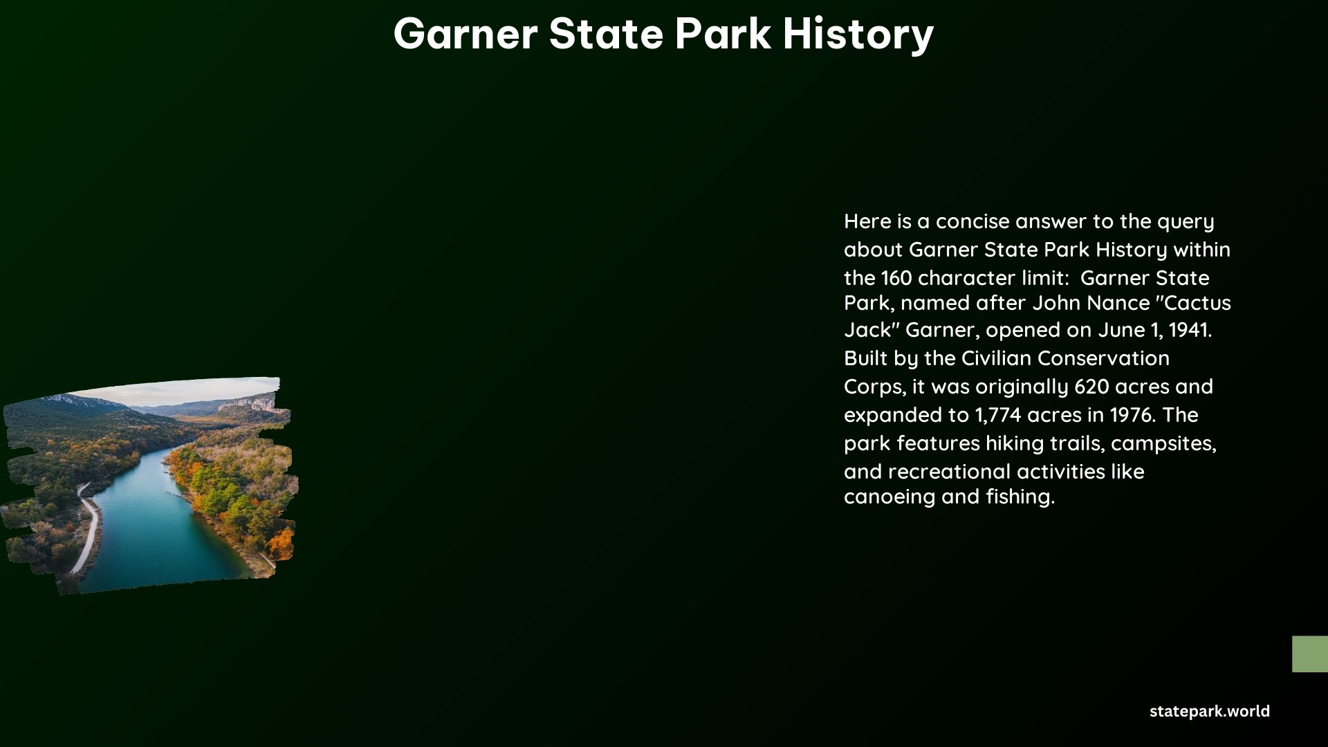 Garner State Park History