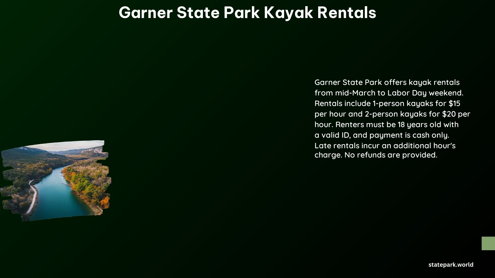 Garner State Park Kayak Rentals