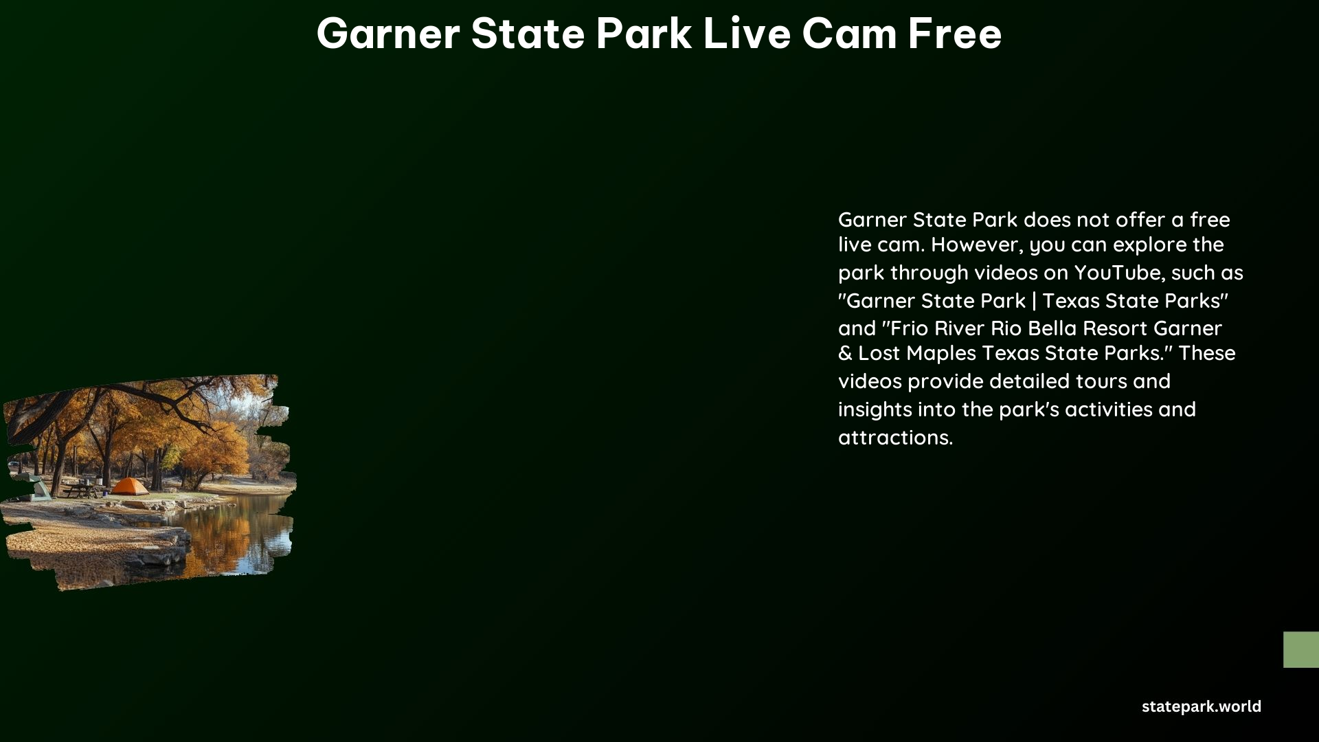 Garner State Park Live Cam Free