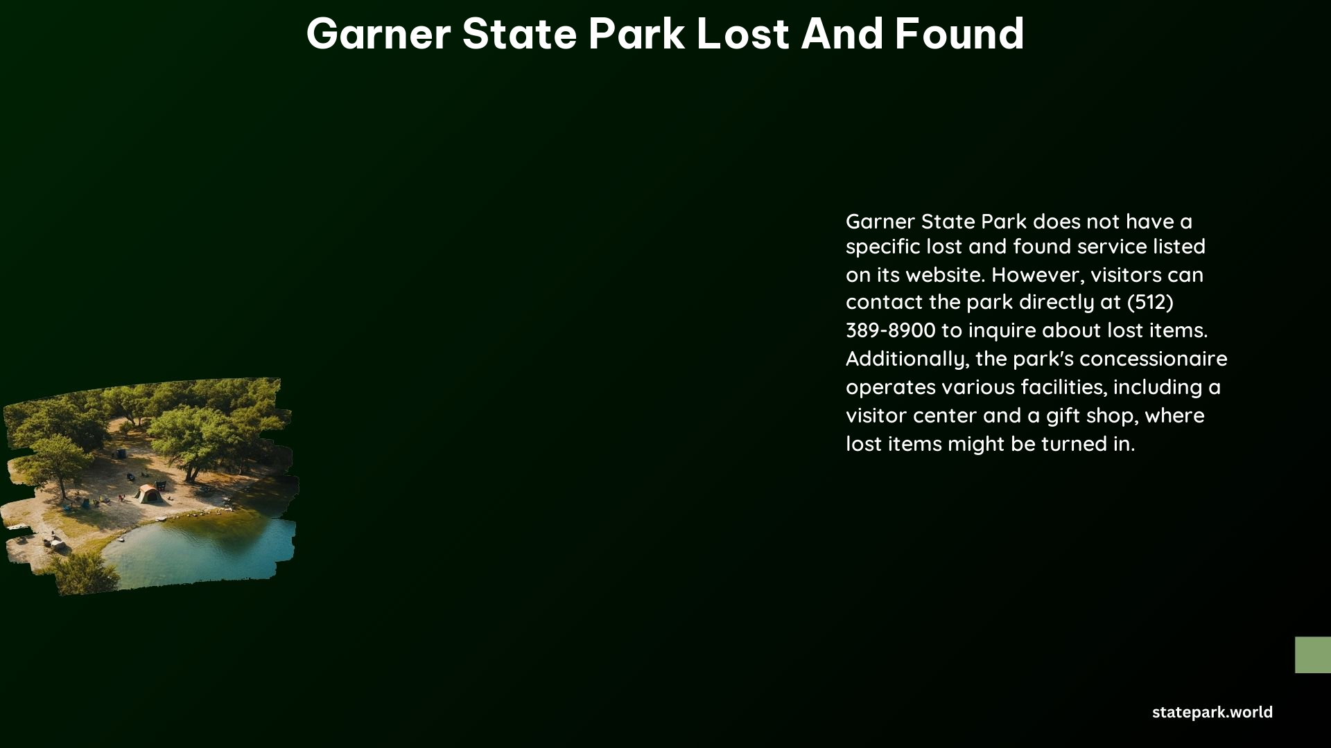 Garner State Park Lost and Found