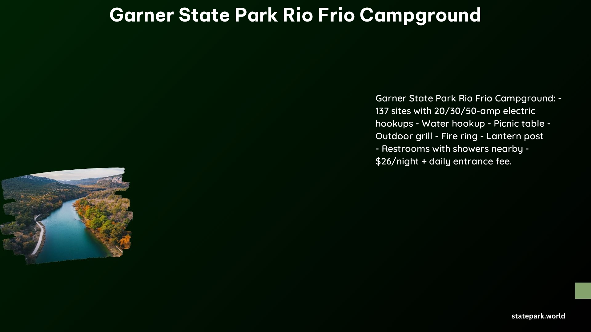 Garner State Park Rio Frio Campground