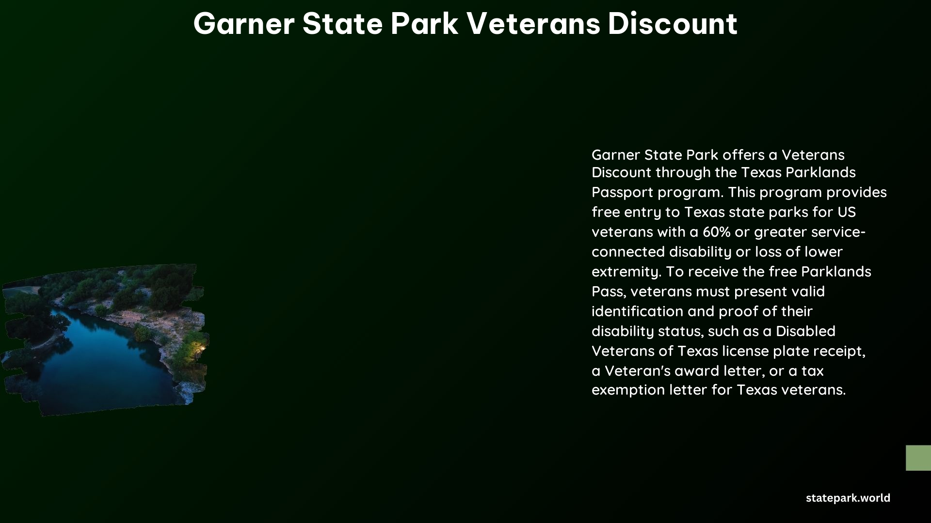 Garner State Park Veterans Discount