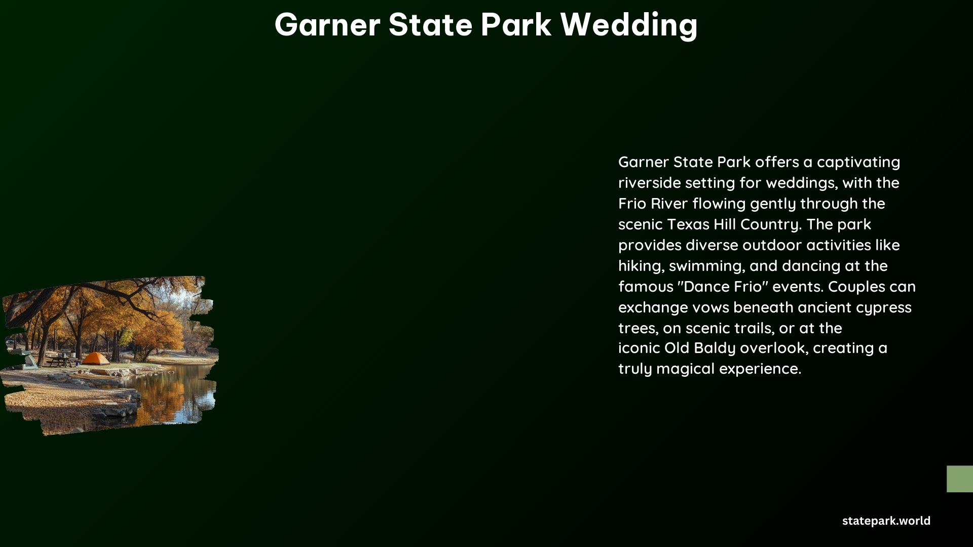 Garner State Park Wedding