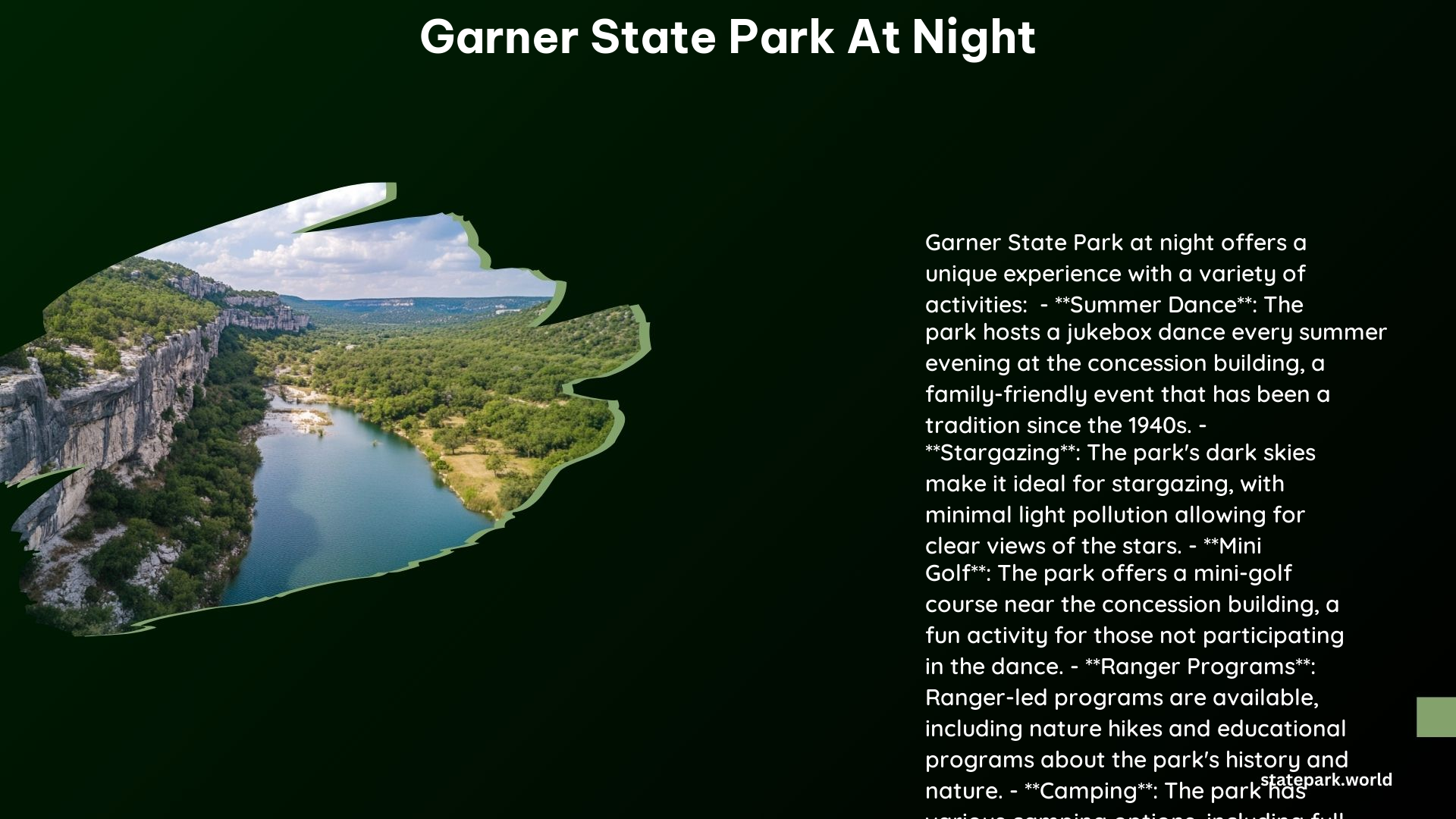 Garner State Park at Night