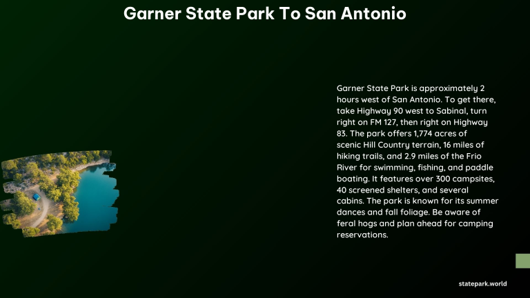 Garner State Park to San Antonio