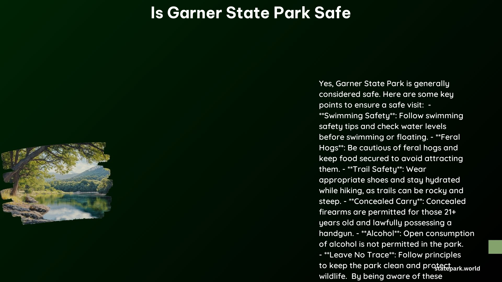 Is Garner State Park Safe