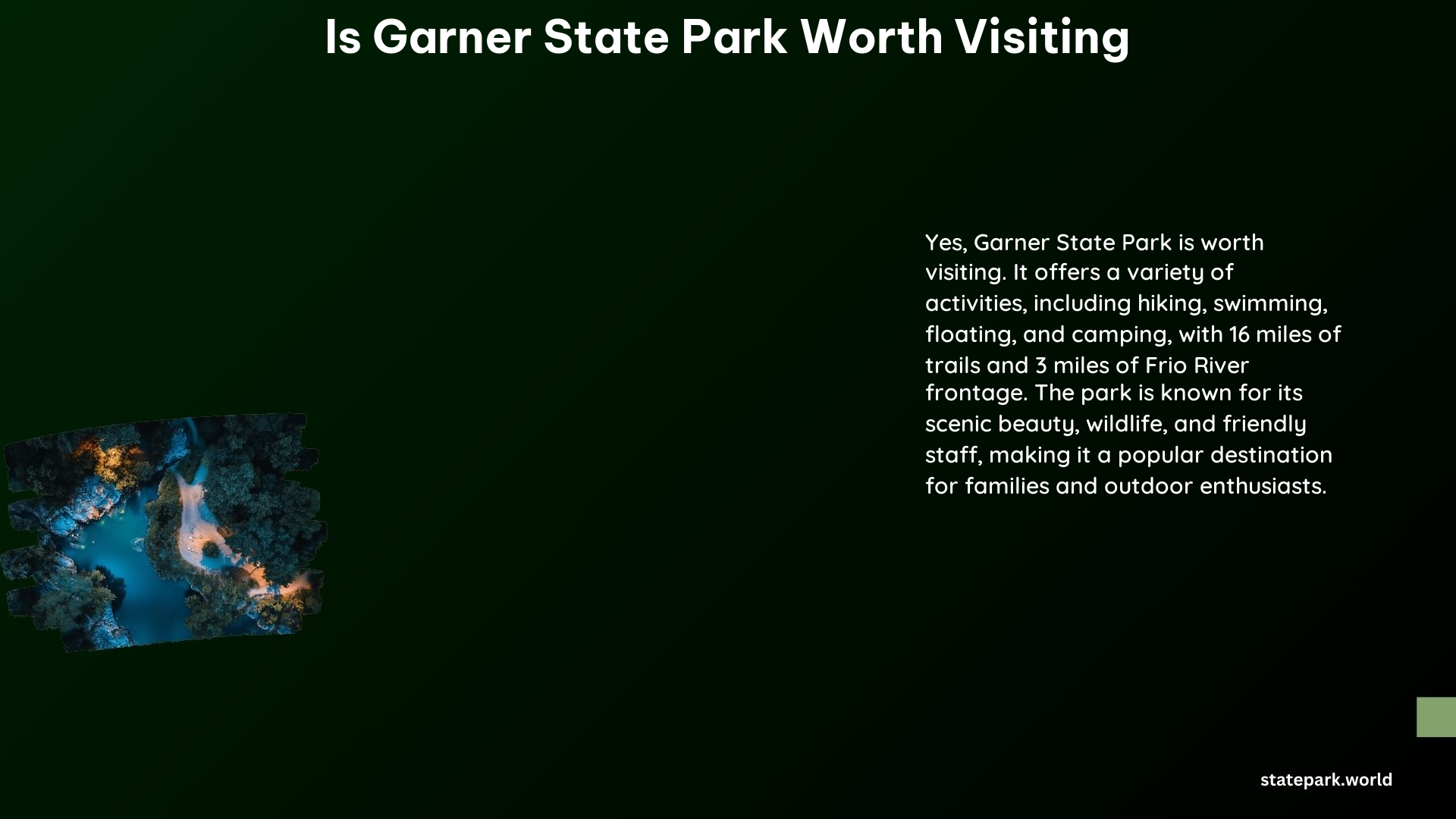 Is Garner State Park Worth Visiting