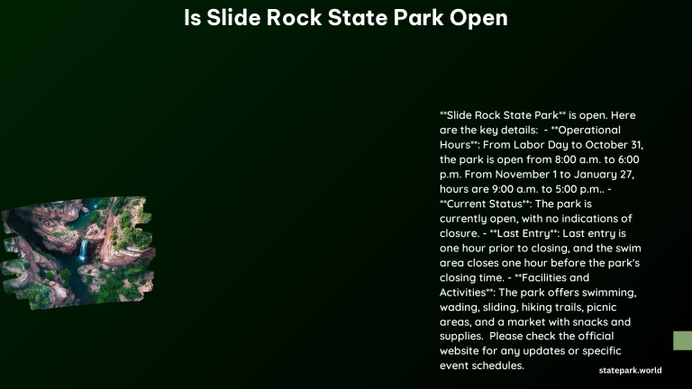 Is Slide Rock State Park Open