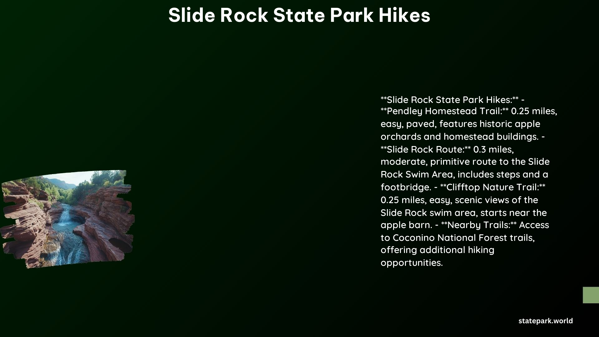 Slide Rock State Park Hikes