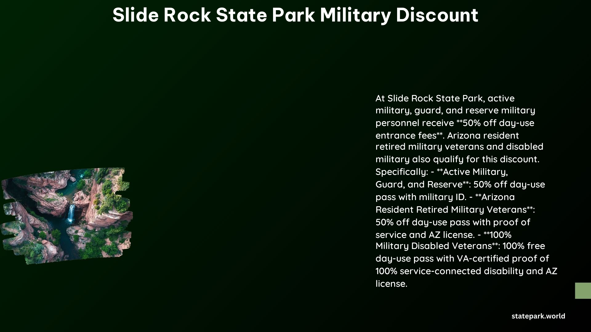 Slide Rock State Park Military Discount