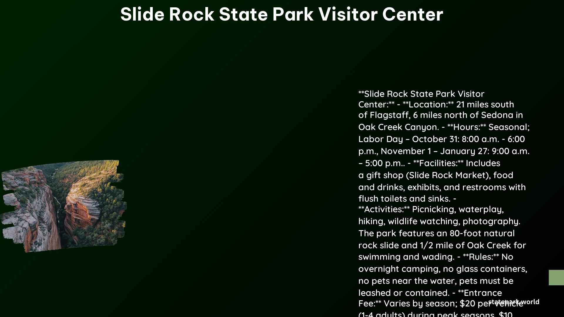 Slide Rock State Park Visitor Center