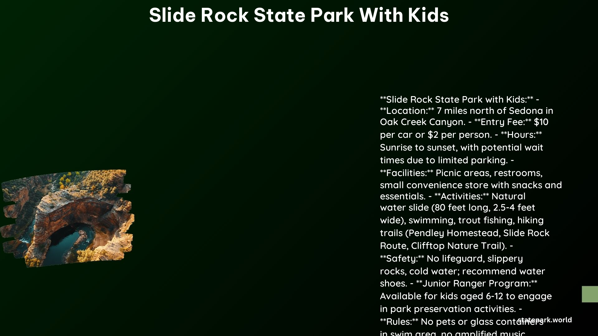 Slide Rock State Park With Kids