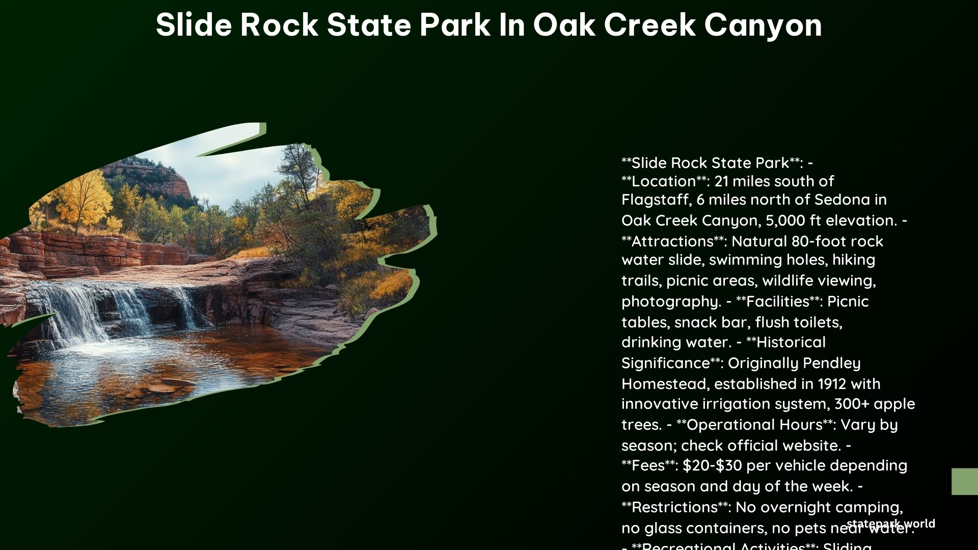 Slide Rock State Park in Oak Creek Canyon