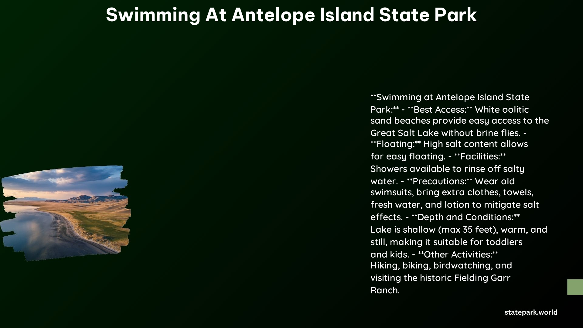 Swimming at Antelope Island State Park