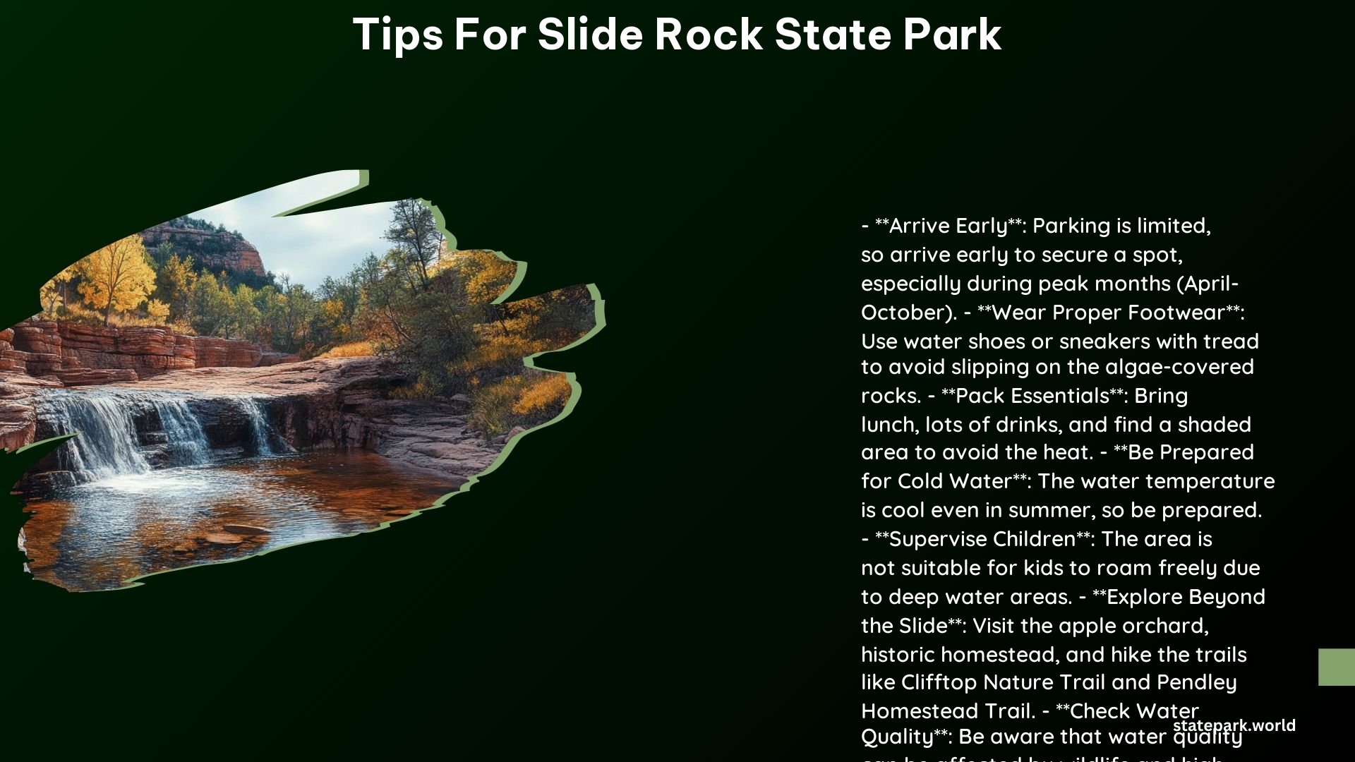 Tips for Slide Rock State Park