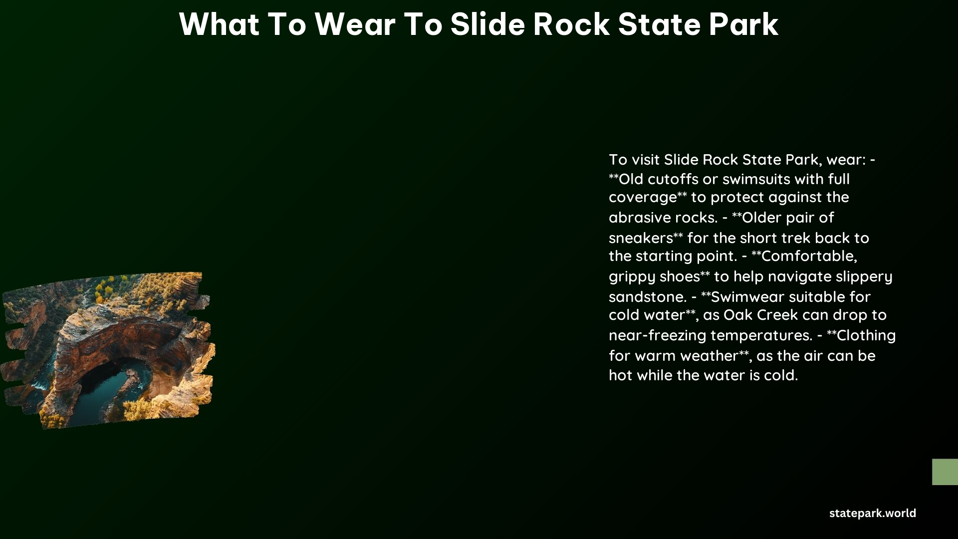 What to Wear to Slide Rock State Park